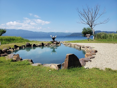 屈斜路湖畔の温泉の写真