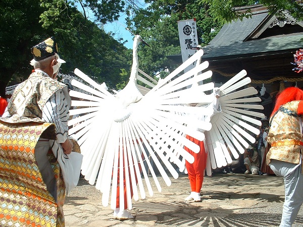 津和野弥栄神社の鷺舞の写真